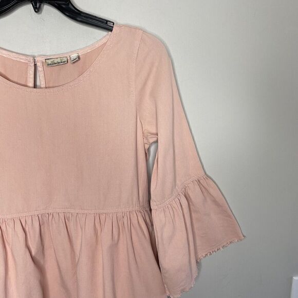 ANTHROPOLOGIE Holding Horses Dress Womens 6 Pink Dip Dye Mini Cotton Pockets - Picture 2 of 11